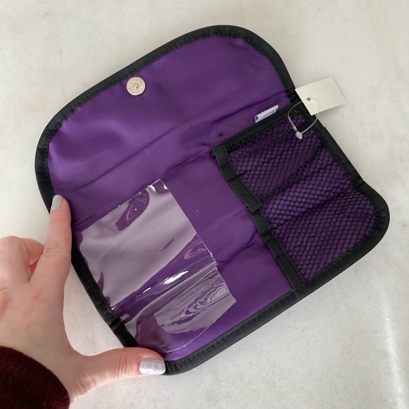 3/$20 - New! Murale pewter, black & purple makeup brush roll travel /purse size - Picture 2 of 4